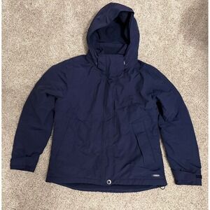 Lands End Boys Squall Winter Coat Navy Blue Ski Hooded Medium Waterproof